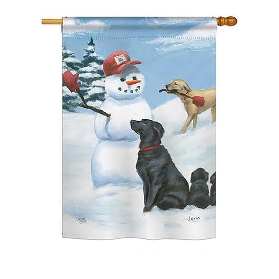 Breeze Decor BD-PT-H-110113-IP-BO-DS02-US 28 x 40 in. Snow Pals Nature - Everyday Pets Impressions, Decorative Vertical House Flag