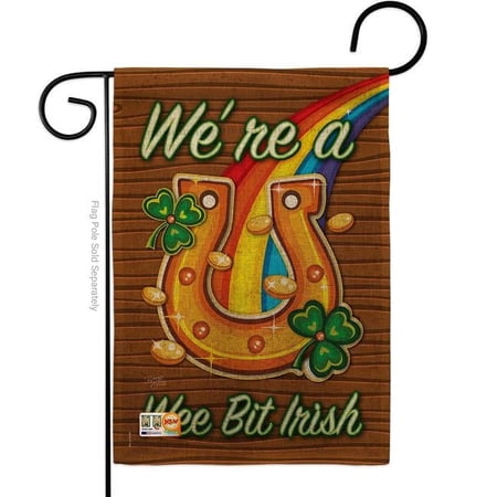 Breeze Decor BD-SA-G-102002-IP-DB-D-US15-BD 13 x 18.5 in. We Are a Wee Bit Irish Burlap Spring St Patrick Impressions Decorative Vertical Double Sided Garden Flag