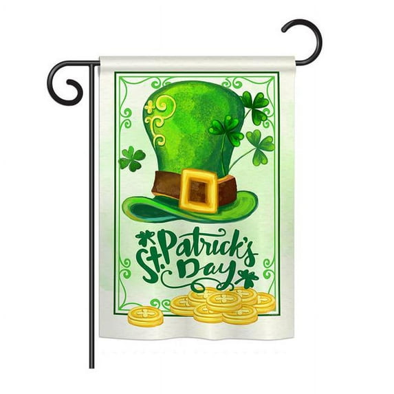 Breeze Decor BD-SA-G-102033-IP-BO-DS02-US Lucky Hat St Pat Day Spring - Seasonal St Patrick Impressions Decorative Vertical Garden Flag - 13 x 18.5 in.