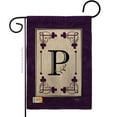 thumbnail image 1 of Breeze Decor BD-SB-G-130016-IP-DB-D-US09-BD 13 x 18.5 in. Classic P Initial Burlap Interests Simply Beauty Impressions Decorative Vertical Double Sided Garden Flag, 1 of 1