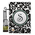 thumbnail image 1 of Breeze Decor BD-SB-GS-130071-IP-BO-D-US09-BD 13 x 18.5 in. Damask S Initial Interests Simply Beauty Impressions Decorative Vertical Double Sided Garden Flag Set with Banner Pole, 1 of 1