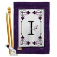 thumbnail image 1 of Breeze Decor BD-SB-HS-130009-IP-BO-D-US09-BD 28 x 40 in. Vertical Classic I Initial Interests Simply Beauty Impressions Decorative Double Sided House Flag Set with Pole & Bracket Hardware, 1 of 1