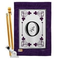 thumbnail image 1 of Breeze Decor BD-SB-HS-130015-IP-BO-D-US09-BD 28 x 40 in. Vertical Classic O Initial Interests Simply Beauty Impressions Decorative Double Sided House Flag Set with Pole & Bracket Hardware, 1 of 1