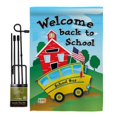 thumbnail image 1 of Breeze Decor BD-SE-GS-115090-IP-BO-D-US14-BD 13 x 18.5 in. School Bus Special Occasion & Education Impressions Decorative Vertical Double Sided Garden Flag Set with Banner Pole, 1 of 1