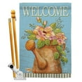 thumbnail image 1 of Breeze Decor BD-SH-HS-100051-IP-BO-D-US12-AM 28 x 40 in. Welcome Watering Can Inspirational Sweet Home Impressions Decorative Vertical Double Sided House Flag Set with Pole Bracket Hardware, 1 of 1