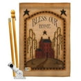 thumbnail image 1 of Breeze Decor BD-SH-HS-100073-IP-BO-D-US18-SB 28 x 40 in. Classic Bless Our Home Inspirational Sweet Impressions Decorative Vertical Double Sided House Flag Set with Pole Bracket Hardware, 1 of 1