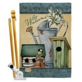 thumbnail image 1 of Breeze Decor BD-SH-HS-100075-IP-BO-D-US18-SB 28 x 40 in. Welcome Spring Garden Inspirational Sweet Home Impressions Decorative Vertical Double Sided House Flag Set with Pole Bracket Hardware, 1 of 1