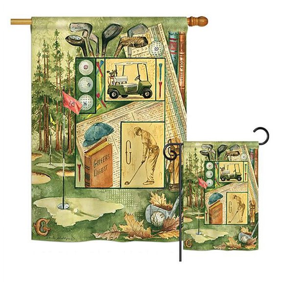 Breeze Decor BD-SP-G-109060-IP-BO-D-US18-SB G159060-BO Round of Golf Interests Sports Impressions Decorative Vertical 13 x 18.5 in. Double Sided Garden Flag