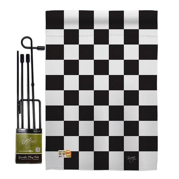 Breeze Decor BD-SP-GS-109017-IP-BO-D-US12-BD 13 x 18.5 in. Winner Interests Sports Impressions Decorative Vertical Double Sided Garden Flag Set with Banner Pole