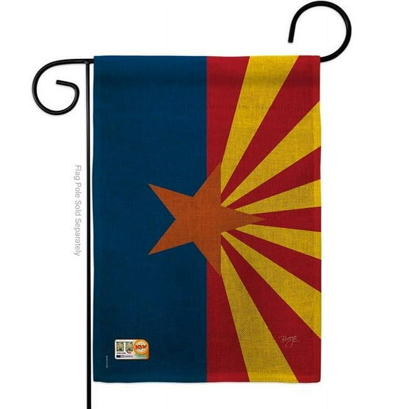 Breeze Decor BD-SS-G-108239-IP-DB-D-US14-BD 13 x 18.5 in. Arizona State Burlap Americana States Impressions Decorative Vertical Double Sided Garden Flag
