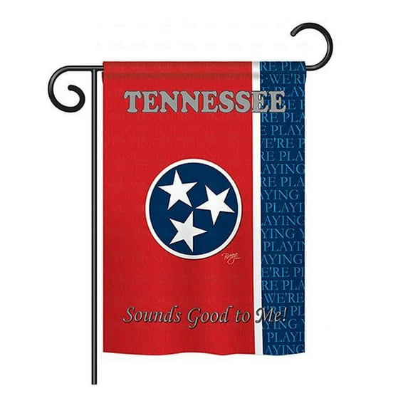 Breeze Decor BD-SS-GS-108130-IP-BO-D-US13-BD 13 x 18.5 in. Tennessee Americana States Impressions Decorative Vertical Double Sided Garden Flag Set with Banner Pole