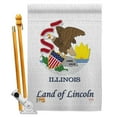 thumbnail image 1 of Breeze Decor BD-SS-HS-108113-IP-BO-D-US13-BD 28 x 40 in. Vertical Illinois Americana States Impressions Decorative Double Sided House Flag Set with Pole & Bracket Hardware, 1 of 1