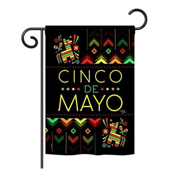 Breeze Decor BD-SW-H-115129-IP-BO-D-US18-BD Serape Cinco De Mayo Country & Primitive Southwest Impressions Decorative Vertical 28 x 40 in. Double Sided House Flag