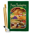 thumbnail image 1 of Breeze Decor BD-TG-HS-113039-IP-BO-D-US12-BD 28 x 40 in. Thanksgiving Feast Fall Impressions Decorative Vertical Double Sided House Flag Set with Pole Bracket Hardware, 1 of 1