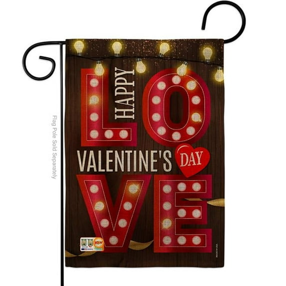 Breeze Decor BD-VA-G-101053-IP-DB-D-US17-BD 13 x 18.5 in. Lightful Valentine Love Burlap Spring Valentines Impressions Decorative Vertical Double Sided Garden Flag