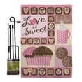 thumbnail image 1 of Breeze Decor BD-VA-GS-101048-IP-BO-D-US12-AM 13 x 18.5 in. Love is Sweet Spring Valentines Impressions Decorative Vertical Double Sided Garden Flag Set with Banner Pole, 1 of 1