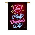 thumbnail image 1 of Breeze Decor BD-VA-H-101057-IP-BO-DS02-US 28 x 40 in. Seasonal Valentines Impressions Decorative Vertical House Flag - Neon Valentines Love Spring, 1 of 2