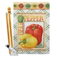 thumbnail image 1 of Breeze Decor BD-VG-HS-117040-IP-BO-D-US17-AM 28 x 40 in. Bell Pepper Food Vegetable Impressions Decorative Vertical Double Sided House Flag Set with Pole Bracket Hardware, 1 of 1