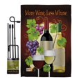 thumbnail image 1 of Breeze Decor BD-WI-GS-117022-IP-BO-D-IM10-BD 13 x 18.5 in. More Wine, Less Whine Happy Hour & Drinks Wine Impressions Decorative Vertical Double Sided Garden Flag Set with Banner Pole, 1 of 1