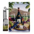 thumbnail image 1 of Breeze Decor BD-WI-GS-117025-IP-BO-D-US11-SB 13 x 18.5 in. Red & White Wine Happy Hour Drinks Impressions Decorative Vertical Double Sided Garden Flag Set with Banner Pole, 1 of 1