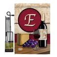 thumbnail image 1 of Breeze Decor BD-WI-GS-130213-IP-BO-D-US14-BD 13 x 18.5 in. Wine E Initial Happy Hour & Drinks Impressions Decorative Vertical Double Sided Garden Flag Set with Banner Pole, 1 of 1