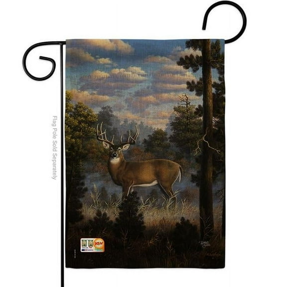 Breeze Decor BD-WL-G-110061-IP-DB-D-US12-AL 13 x 18.5 in. Morning Light Burlap Nature Wildlife Impressions Decorative Vertical Double Sided Garden Flag