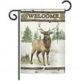 thumbnail image 1 of Breeze Decor BD-WL-G-110105-IP-BO-D-US18-WA 13 x 18.5 in. Welcome Deer Nature Wildlife Impressions Decorative Vertical Double Sided Garden Flag, 1 of 4