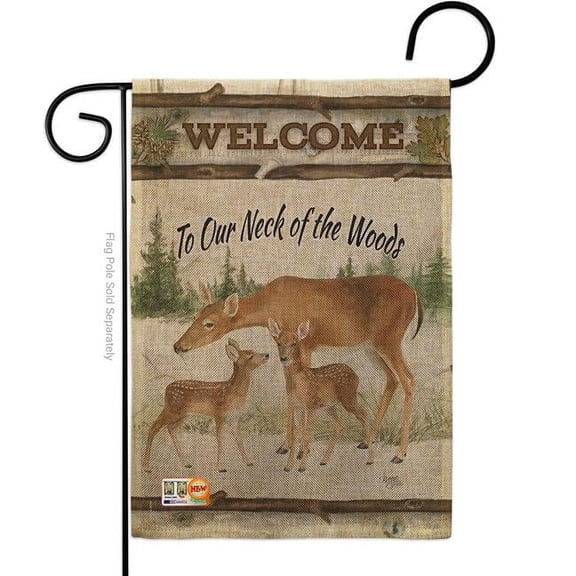 Breeze Decor BD-WL-G-110106-IP-DB-D-US18-WA 13 x 18.5 in. Neck of The Woods Burlap Nature Wildlife Impressions Decorative Vertical Double Sided Garden Flag