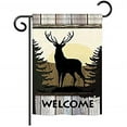thumbnail image 1 of Breeze Decor BD-WL-G-110110-IP-BO-D-US18-SB 13 x 18.5 in. Welcome Deer Nature Wildlife Impressions Decorative Vertical Double Sided Garden Flag, 1 of 4