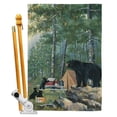 thumbnail image 1 of Breeze Decor BD-WL-HS-110044-IP-BO-D-US12-SB 28 x 40 in. Bears Campsite Nature Wildlife Impressions Decorative Vertical Double Sided House Flag Set with Pole Bracket Hardware, 1 of 1