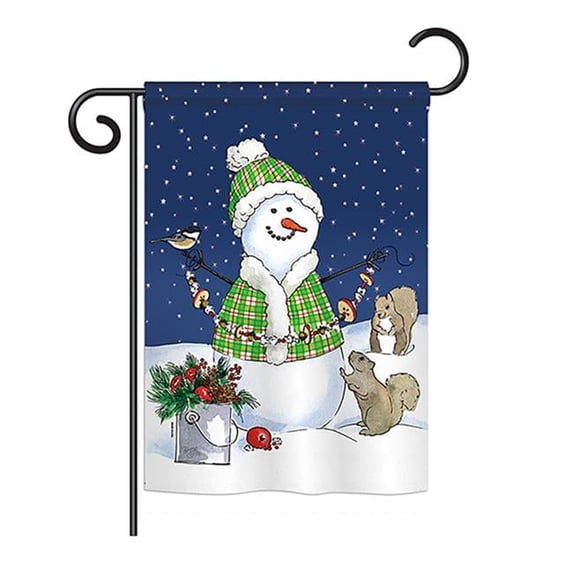 Breeze Decor BD-WT-G-114210-IP-BO-DS02-US 13 x 18.5 in. Decorating with Snowmen Winter - Seasonal Winter Wonderland Impressions, Decorative Vertical Garden Flag