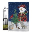 thumbnail image 1 of Breeze Decor BD-WT-GS-114211-IP-BO-D-US18-WA 13 x 18.5 in. Lumberjack Snowmen Winter Wonderland Impressions Decorative Vertical Double Sided Garden Flag Set with Banner Pole, 1 of 1