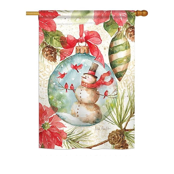 Breeze Decor BD-WT-H-114195-IP-BO-DS02-US 28 x 40 in. Woodland Holiday Winter - Seasonal Winter Wonderland Impressions, Decorative Vertical House Flag