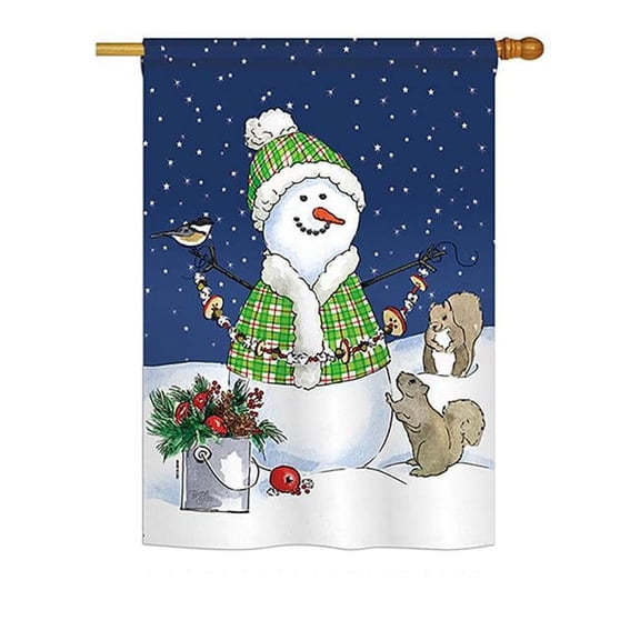 Breeze Decor BD-WT-H-114210-IP-BO-DS02-US 28 x 40 in. Decorating with Snowmen Winter - Seasonal Winter Wonderland Impressions, Decorative Vertical House Flag