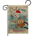 thumbnail image 1 of Breeze Decor BD-XM-G-114004-IP-DB-D-US15-BD 13 x 18.5 in. Owl Christmas Burlap Winter Christmas Impressions Decorative Vertical Double Sided Garden Flag, 1 of 1