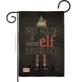 thumbnail image 1 of Breeze Decor BD-XM-G-114166-IP-DB-D-US18-SB 13 x 18.5 in. Elf Surveillance Burlap Winter Christmas Impressions Decorative Vertical Double Sided Garden Flag, 1 of 1