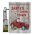 thumbnail image 1 of Breeze Decor BD-XM-GS-114190-IP-BO-D-US18-SB 13 x 18.5 in. Santas Coming to Town Winter Christmas Impressions Decorative Vertical Double Sided Garden Flag Set with Banner Pole, 1 of 1