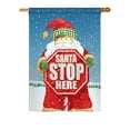 thumbnail image 1 of Breeze Decor BD-XM-H-114137-IP-BO-DS02-US Santa Stop Here Winter - Seasonal Christmas Impressions Decorative Vertical House Flag - 28 x 40 in., 1 of 4