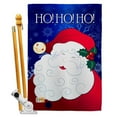 thumbnail image 1 of Breeze Decor BD-XM-HS-114064-IP-BO-D-US12-BD 28 x 40 in. Santa Ho Winter Christmas Impressions Decorative Vertical Double Sided House Flag Set with Pole Bracket & Hardware, 1 of 1