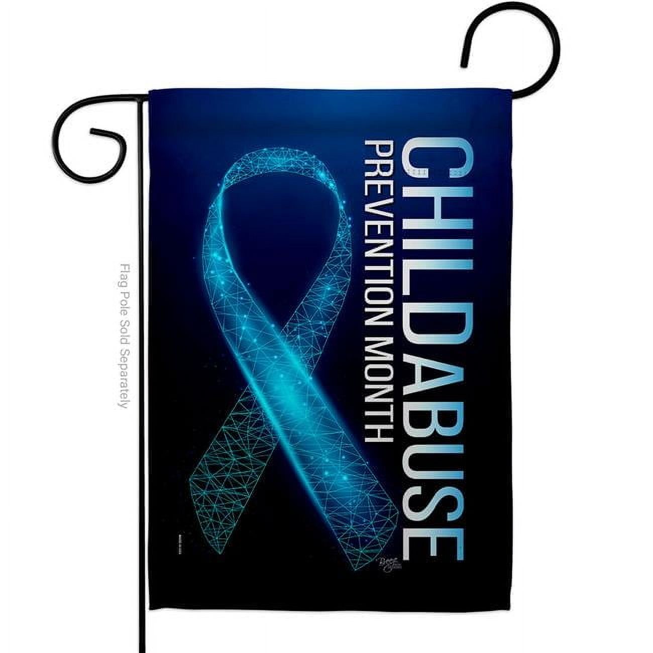 Breeze Decor G120082-BO 13 x 18.5 in. Prevention Child Abuse Support Awareness Vertical Garden Flag with Double-Sided House Decoration Banner Yard Gift