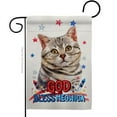 thumbnail image 1 of Breeze Decor G120109-BO Patriotic Gray American Short Hair Animals Cat 13 x 18.5 in. Double-Sided Decorative Vertical Garden Flags for House Decoration Banner Yard Gift, 1 of 1