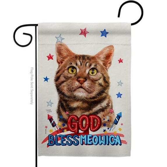 Breeze Decor G120111-BO Patriotic American Short Hair Animals Cat 13 x 18.5 in. Double-Sided Decorative Vertical Garden Flags for House Decoration Banner Yard Gift