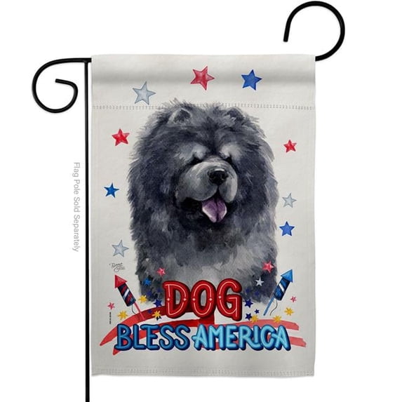 Breeze Decor G120120-BO Patriotic Black Chow Animals Dog 13 x 18.5 in. Double-Sided Decorative Vertical Garden Flags for House Decoration Banner Yard Gift