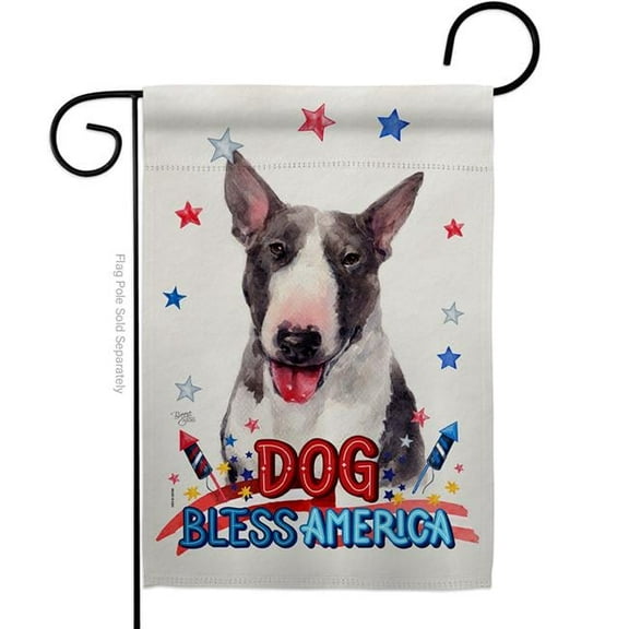 Breeze Decor G120127-BO Patriotic Bull Terrier Animals Dog 13 x 18.5 in. Double-Sided Decorative Vertical Garden Flags for House Decoration Banner Yard Gift