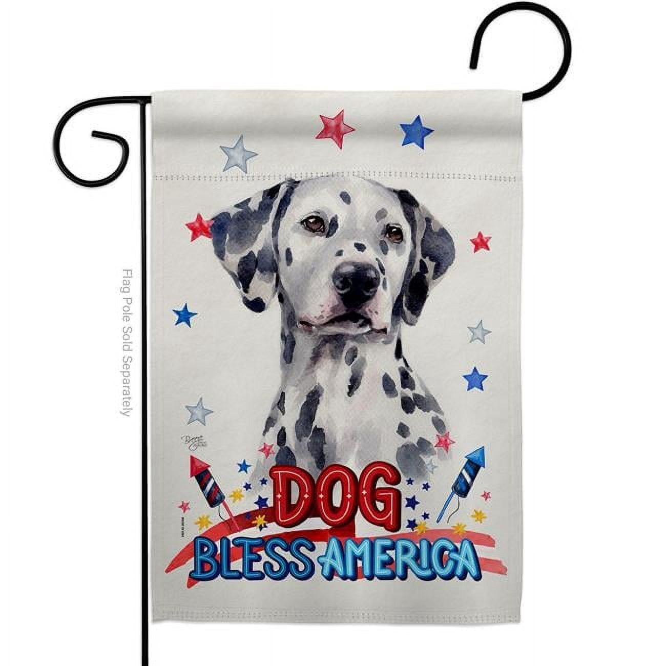 Breeze Decor G120136-BO Patriotic Dalmatian Animals Dog 13 x 18.5 in. Double-Sided Decorative Vertical Garden Flags for House Decoration Banner Yard Gift