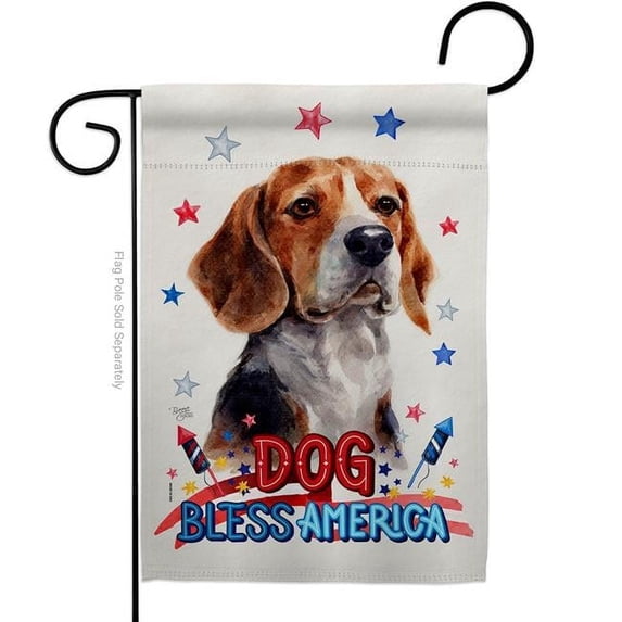 Breeze Decor G120146-BO Patriotic Beagle Hound Animals Dog 13 x 18.5 in. Double-Sided Decorative Vertical Garden Flags for House Decoration Banner Yard Gift
