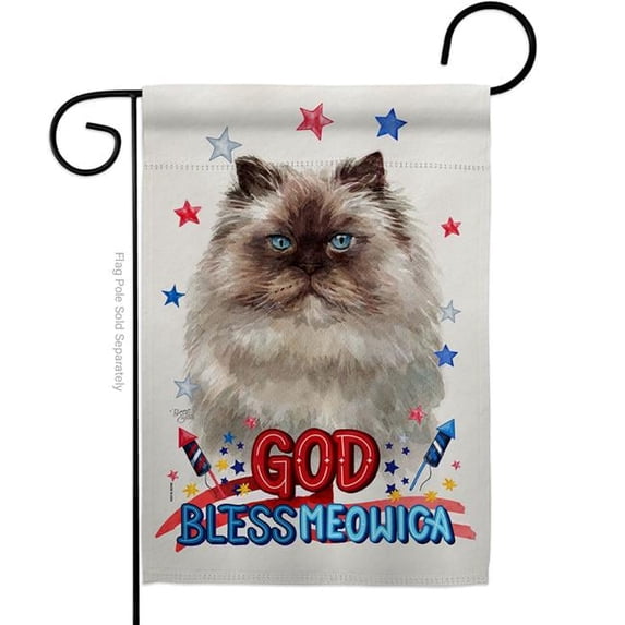 Breeze Decor G120156-BO Patriotic Colourpoint Persian Style Animals Cat 13 x 18.5 in. Double-Sided Decorative Vertical Garden Flags for House Decoration Banner Yard Gift