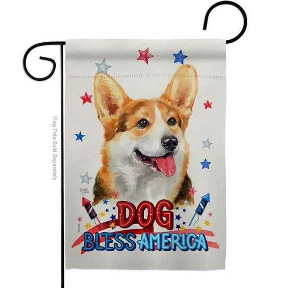Breeze Decor G120166-BO Patriotic Pembroke Welsh Corgi Animals Dog 13 x 18.5 in. Double-Sided Decorative Vertical Garden Flags for House Decoration Banner Yard Gift
