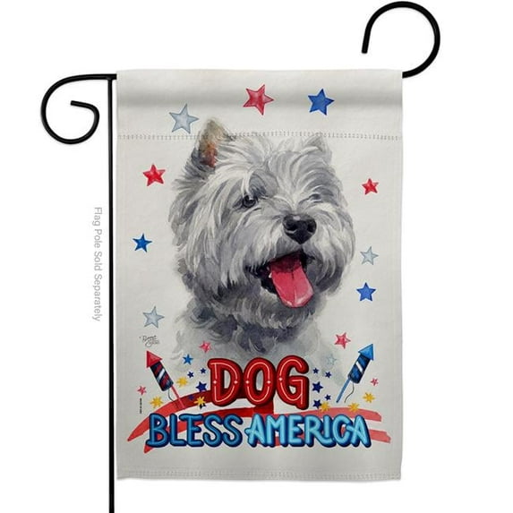 Breeze Decor G120196-BO Patriotic Westie Animals Dog 13 x 18.5 in. Double-Sided Decorative Vertical Garden Flags for House Decoration Banner Yard Gift