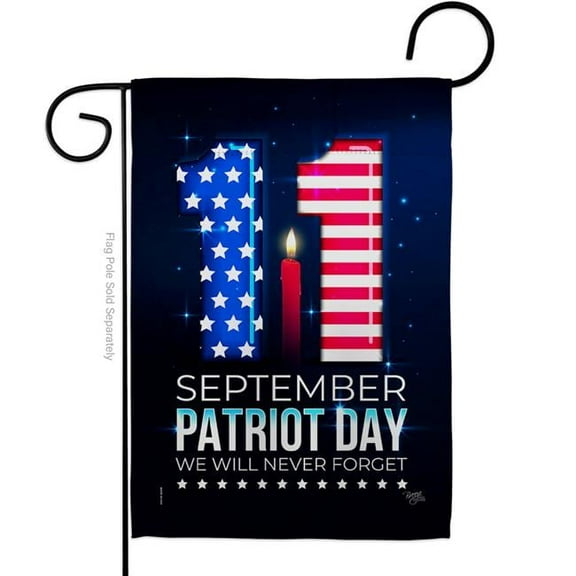 Breeze Decor G120245-BO 13 x 18.5 in. Memory of 9-11 Americana Patriot Day Double-Sided Vertical Decorative Garden Flag